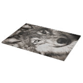 Wolf-Portrait Schneidebrett (Ecke)