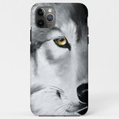 Wolf Portrait Schwarz-weiß Case-Mate iPhone Hülle (Rückseite)