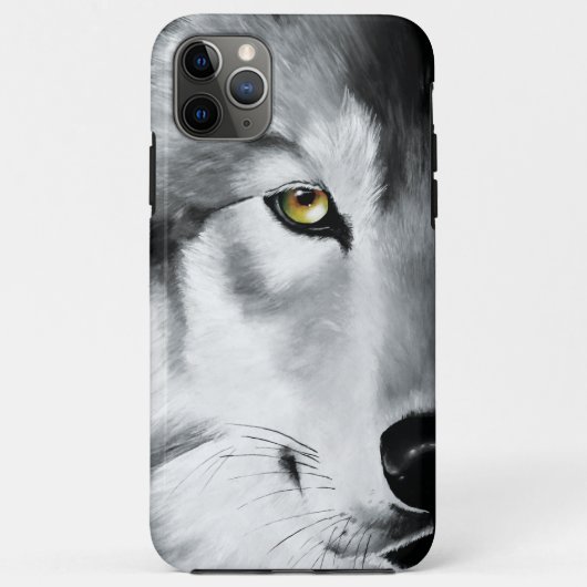 Wolf Portrait Schwarz-weiß Case-Mate iPhone Hülle (Rückseite)