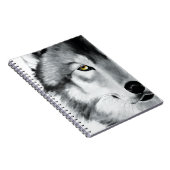 Wolf Portrait Schwarz-weiß Notizblock (Rechte Seite)
