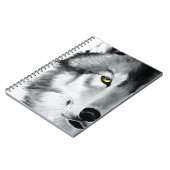 Wolf Portrait Schwarz-weiß Notizblock (Linke Seite)