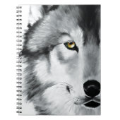 Wolf Portrait Schwarz-weiß Notizblock (Vorderseite)