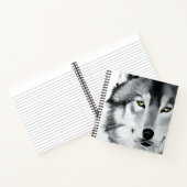 Wolf Portrait Schwarz-weiß Notizblock (Innenseite)