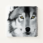 Wolf Portrait Schwarz-weiß Notizblock (Rückseite)