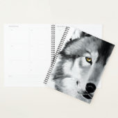 Wolf Portrait Schwarz-weiß Planer (Anzeige)