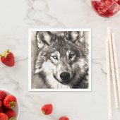 Wolf-Portrait Serviette (Beispiel)