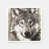 Wolf-Portrait Serviette (Vorderseite)