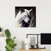 Wolf Portrait Tiermalerei Wildlife Adventure Poster (Heimbüro)