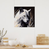 Wolf Portrait Tiermalerei Wildlife Adventure Poster (Küche)