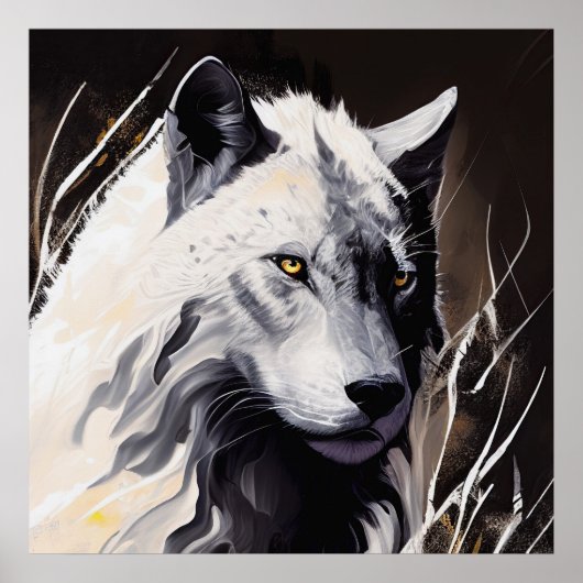 Wolf Portrait Tiermalerei Wildlife Adventure Poster (Vorne)