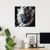 Wolf Portrait Tiermalerei Wildlife Adventure Poster (Heimbüro)