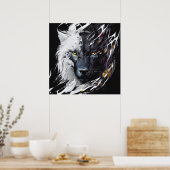 Wolf Portrait Tiermalerei Wildlife Adventure Poster (Küche)