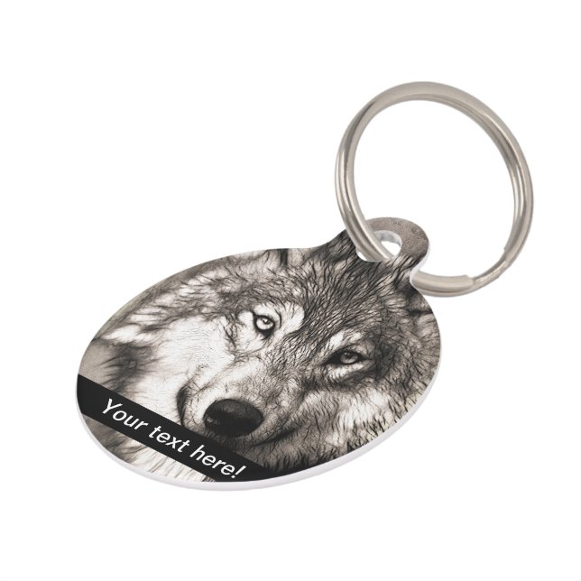 Wolf-Portrait Tiermarke (Seite)