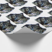 Wolf Portrait Weihnachtsgeschenk Wrapping Paper Geschenkpapier (Ecke)