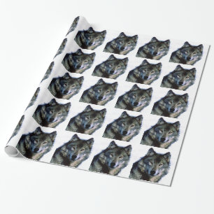 Wolf Portrait Weihnachtsgeschenk Wrapping Paper Geschenkpapier