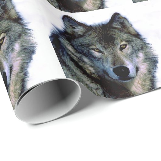 Wolf Portrait Weihnachtsgeschenk Wrapping Paper Geschenkpapier (Rolleneckpunkt)