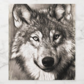 Wolf-Portrait Weinetikett (Einzelnes Label)