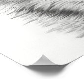 Wolf-Porträt Schwarz Weiß Poster (Ecke)
