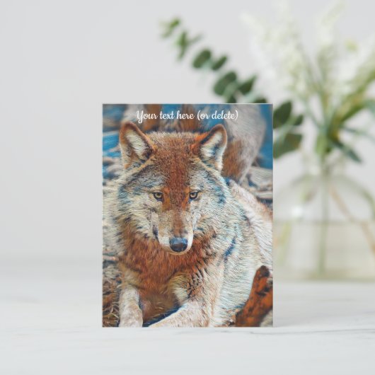 Wolf Postcard Postkarte (Stehend Vorderseite)