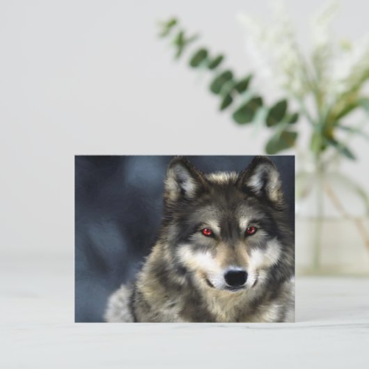 Wolf Postkarte (Stehend Vorderseite)