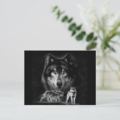 Wolf Postkarte (Stehend Vorderseite)