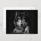 Wolf Postkarte (Vorne/Hinten)
