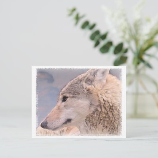 Wolf Postkarte (Stehend Vorderseite)