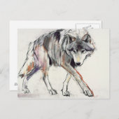 Wolf Postkarte (Vorne/Hinten)