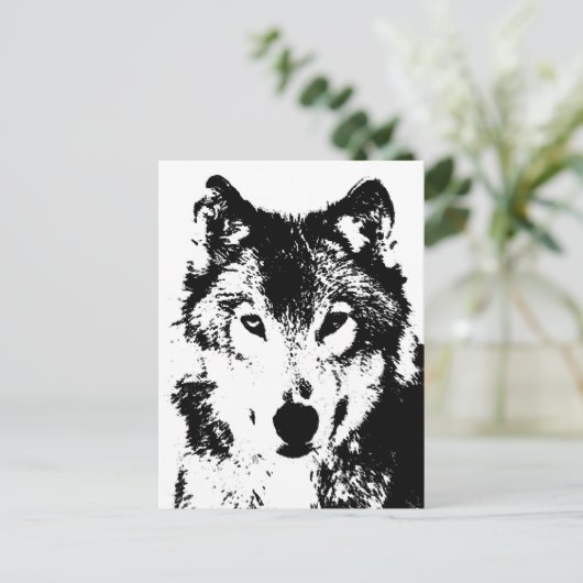 Wolf Postkarte (Stehend Vorderseite)