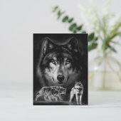 Wolf Postkarte (Stehend Vorderseite)