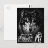 Wolf Postkarte (Vorne/Hinten)