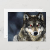 Wolf Postkarte (Vorne/Hinten)