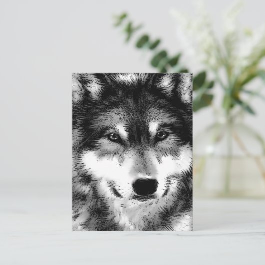 Wolf Postkarte (Stehend Vorderseite)