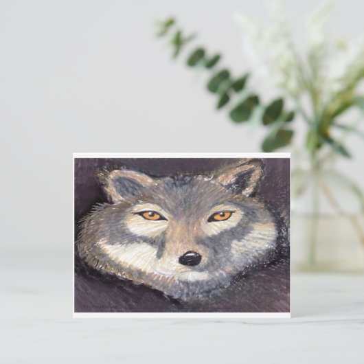 Wolf Postkarte (Stehend Vorderseite)