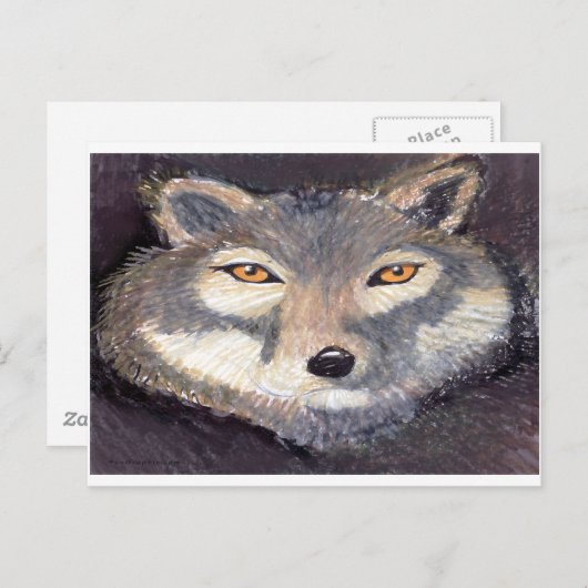 Wolf Postkarte (Vorne/Hinten)