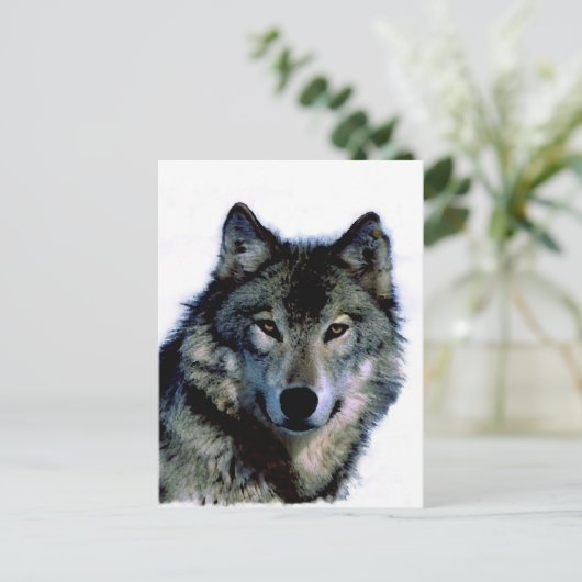 Wolf Postkarte (Stehend Vorderseite)