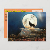 Wolf Postkarte (Vorne/Hinten)