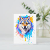 Wolf Postkarte (Stehend Vorderseite)