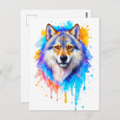 Wolf Postkarte (Vorne/Hinten)