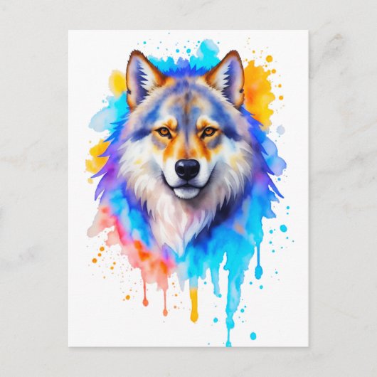 Wolf Postkarte (Vorderseite)