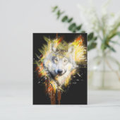 Wolf Postkarte (Stehend Vorderseite)