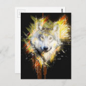 Wolf Postkarte (Vorne/Hinten)