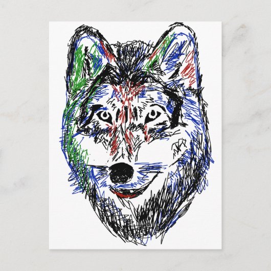 Wolf Postkarte (Vorderseite)