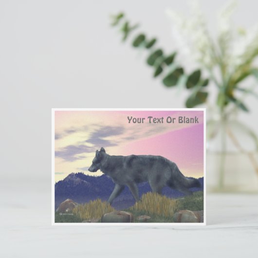 Wolf Postkarte (Stehend Vorderseite)