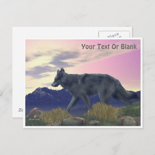 Wolf Postkarte (Vorne/Hinten)