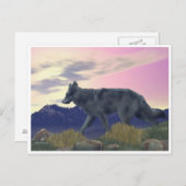 Wolf Postkarte (Vorne/Hinten)