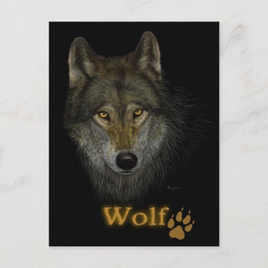 Wolf-Postkarte Postkarte (Vorderseite)