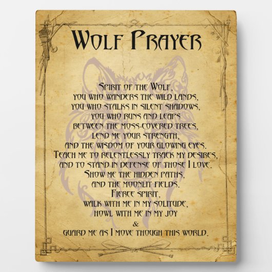 Wolf Prayer Fotoplatte (Vorderseite)