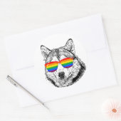 Wolf Pride Sunglasses Runder Aufkleber (Umschlag)