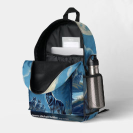 Wolf Print Cut Nähtasche Bedruckter Rucksack